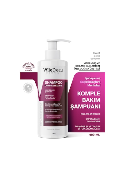 Villed'eau Yıpranmış ve Kırılan Saç İçin Komple Bakım Şampuan 400 ML