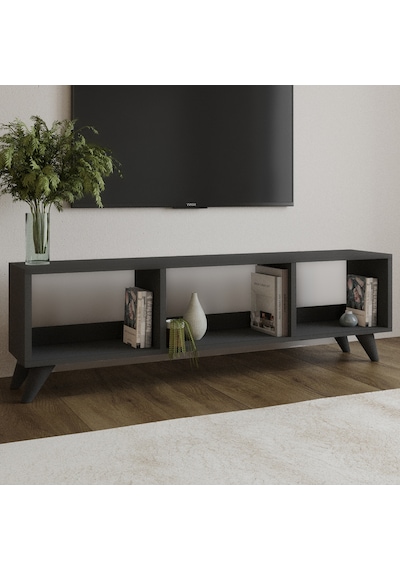 Tina Tv Sehpası 120 Cm Açık Meşe Renkli, Retro Tarz Ahşap Ayaklı Minimal Tv Sehpası Antrasit Tina Tv Sehpası 120 Cm Açık Meşe Renkli, Retro Tarz Ahşap Ayaklı Minimal Tv Sehpası Antrasit
