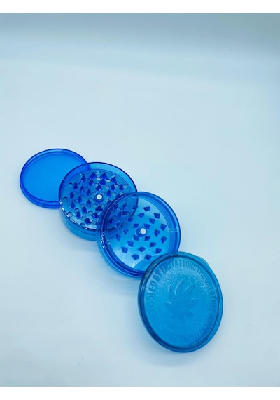 Plastik Tutunöğütücü 4parça Grinder Mavi