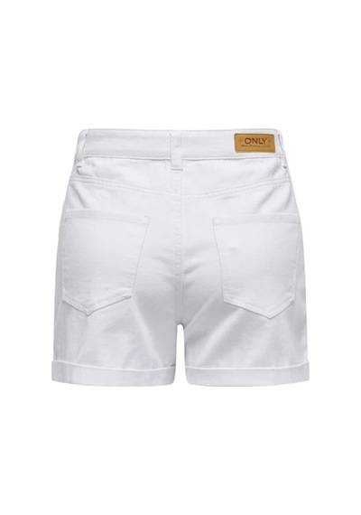 Only Onlvega % 100 Pamuk Regular Fit Yüksek Bel Mini Kot Short Kadın Short 15230571 Beyaz