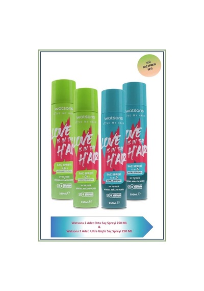 Saç Spreyi Orta Güçlü 250 Ml X2 Ve Saç Spreyi Ultragüçlü X2 Set