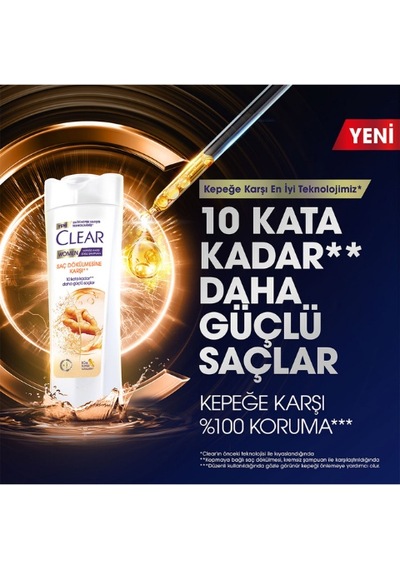 Clear Women Kepeğe Karşı Etkili Şampuan Saç Dökülmesine Karşı 350 Ml 5 Adet-246