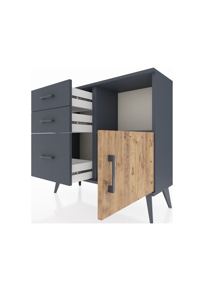 Arges Şifonyer Tek Raflı 3 Çekmeceli Tek Kapaklı 88x30x80 Antrasit-çam/antrasit Çam/antrasit Arges Şifonyer Tek Raflı 3 Çekmeceli Tek Kapaklı 88x30x80 Antrasit-çam/antrasit Çam/antrasit