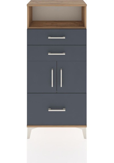 Hyperion Dolap 2 Raflı 3 Çekmeceli 2 Kapaklı 60x44x134 Çam-an... Çam