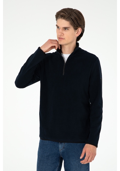 U.S. Polo Assn. Erkek Yarım Fermuarlı Lacivert Basic Polar Sweatshirt 50298085-VR033