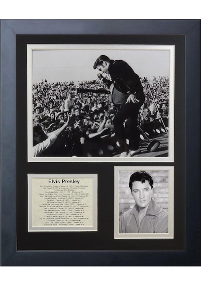 Efsanevi Ölüm Asla Elvis Presley Live Çerçeveli Fotoğraf Kolajı, 11 X 35,6 Cm 50 x 22