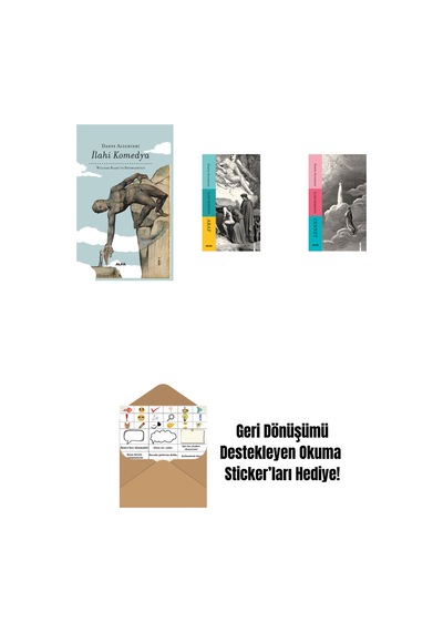 İlahi Komedya Bez Ciltli + İlahi Komedya - Araf + İlahi Komedya - Cennet + Okuma Sticker'ları