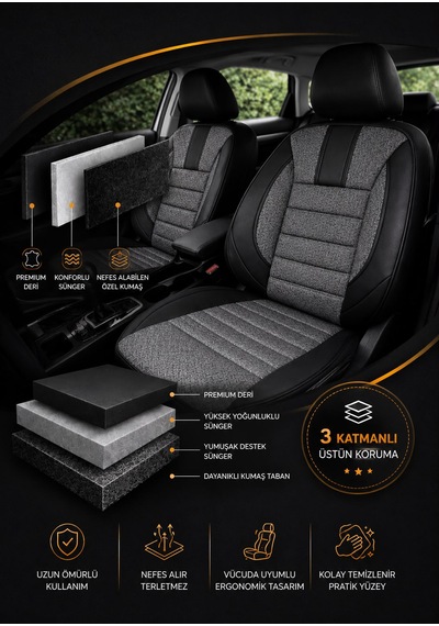 Softline Serisi Üniversal Oto Koltuk Kılıfı 1 Takım