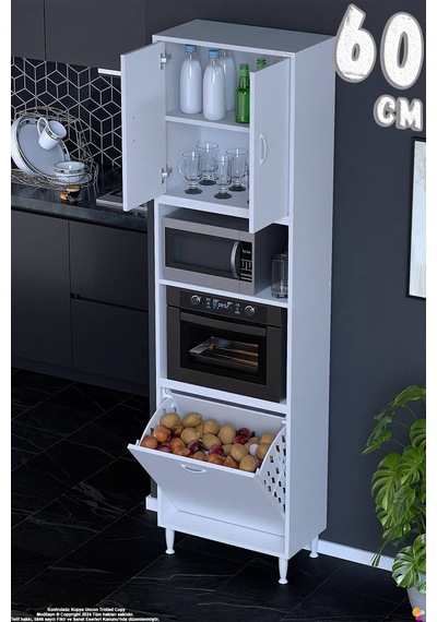 Asel 60 Cm Fırın Uyumlu Sepetli Çok Amaçlı Dolap Banyo Kirli Çamaşır Oyuncak Dolabı Beyaz 60x213x32 Asel 60 Cm Fırın Uyumlu Sepetli Çok Amaçlı Dolap Banyo Kirli Çamaşır Oyuncak Dolabı Beyaz 60x213x32