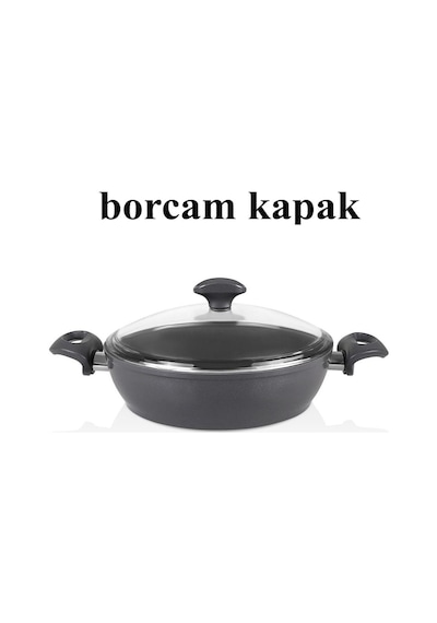 Falez Seramik Karnıyarık Tencere Ve Tava Seti 30 Cm Füme Renk Füme