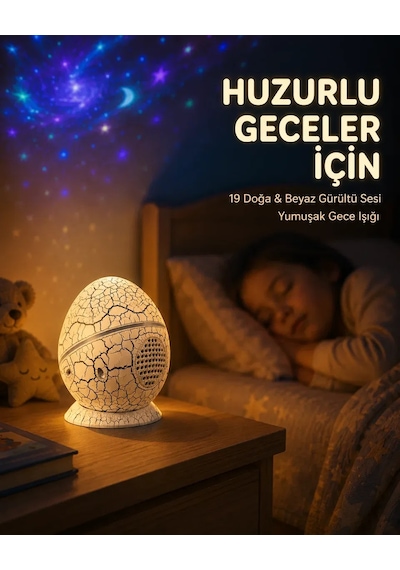 14 Renkli Nebula Yıldız Projektör + Müzik + Gürültü Cihazı + Zamanlayıcılı Standart