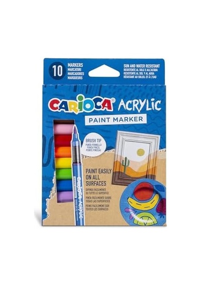 Akrilik Paint Marker Su Bazli Fırça Uçlu 10&apos Lu