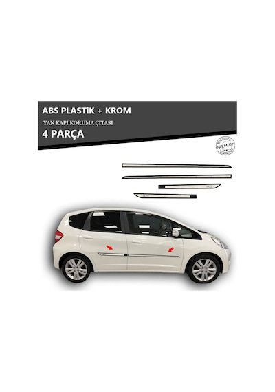Honda Jazz Yan Kapı Koruma Çıtası Plastik + Krom Unvrslppkçt00040