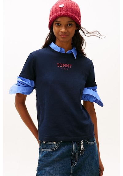 Tommy Hilfiger Kadın Tjw Essential Logo Detaylı 2'li T-shirt Seti-12855 Lacivert