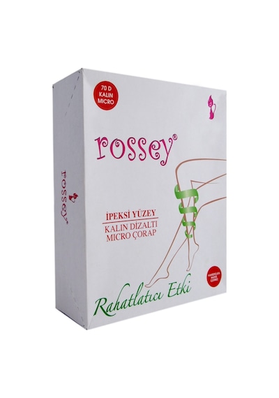 Rossey Micro Kalın(70D) Ipek Doku Dizaltı Çorap(12 Çift)