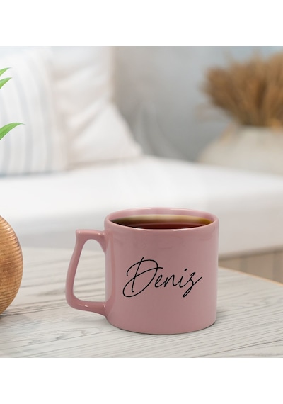 Bk Gift Kişiye Özel İsimli Pastel Pembe Middle Kupa Bardak, Arkadaşa Hediye, Ev Hediyesi, Doğum Günü Hediyesi, Ofis Hediyesi-12 Kobitmeyencom30070 Bk