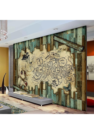 3 Boyutlu Kafe Duvar Kağıdı
