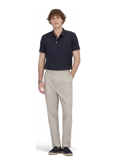 Kip Vizon Dokuma Carrot Fit Casual Pamuk Karışımlı Pantolon Vizon