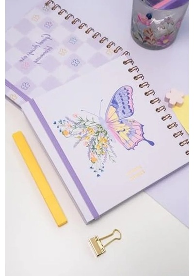 Spiralli Süresiz Planlayıcı Ajanda Ve Defter - 2'li Set, 15x15 Cm Açık Gri