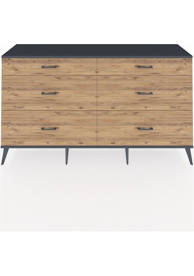 Hyperion Konsol 6 Çekmeceli 176x44x99 Çam-antrasit/çam Çam-antrasit/çam