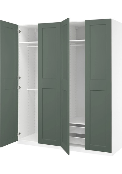 Ikea Çok Renkli Modern Kapaklı Gardırop Beyaz-gri-yeşil