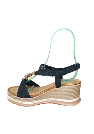 De Scario De Scarıo 1067 Kadın Taşlı Dolgu Taban Günlük Comfort Sandalet Siyah
