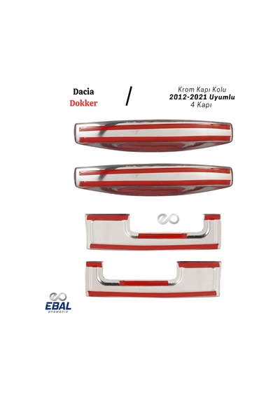 Dacia Dokker Krom Kapı Kolu 4 Kapı 2012-2021 Uyumlu P.Çelik