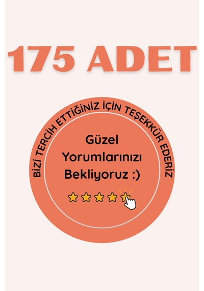 Teşekkür Sticker Etiketi 175 Adet Yuvarlak Etiket A4 5 Sayfa Çok Renkli