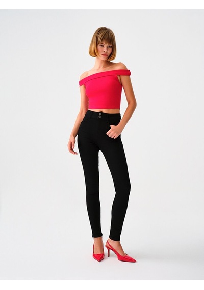 LOFT Crop Kadın Tshirt K.kol Kırmızı