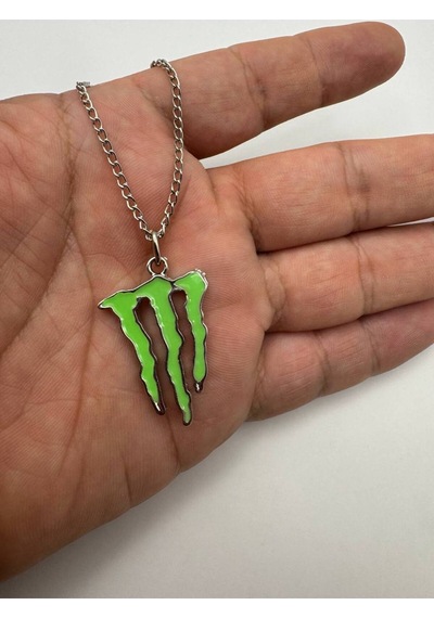 Yeşil Monster Logo Unisex Kolye k Ve Modern Tasarım Çok renkli