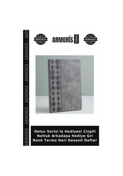 Delux Serisi İş Hediyesi Çizgili Notluk Arkadaşa Hediye Gri Renk Termo Deri Desenli Defter Çok Renkli