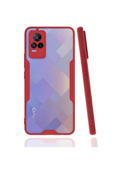 Uryport Vivo V21e Kılıf Platin Silikon - Kırmızı