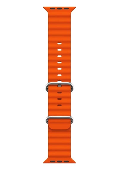 Microsonic Apple Uyumlu  Watch Series 7 41mm Kordon Ocean Band Turuncu