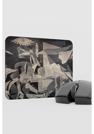 Guernica Tablo Pablo Picasso V2 22x18 Gaming Kauçuk Kaymaz Taban Mouse Pad Fare Altlığı