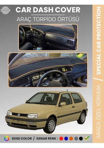 Volkswagen Golf 3 1991-1997 Torpido Örtüsü Ön Göğüs Koruma Tam Uyum Çatlamayı Önler - 801 Stiloto