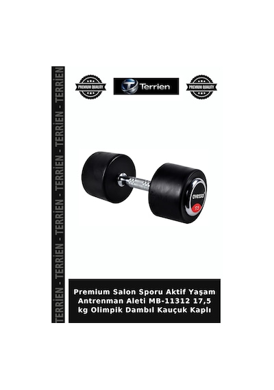 Premium Salon Sporu Aktif Yaşam Antrenman Aleti Mb-11312 17,5 Kg Olimpik Dambıl Kauçuk Kaplı