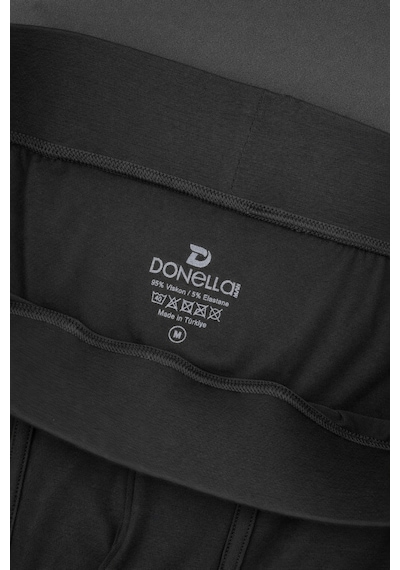 Donella 2li Özel Viskon Kemer Lastik Siyah Erkek Boxer Siyah
