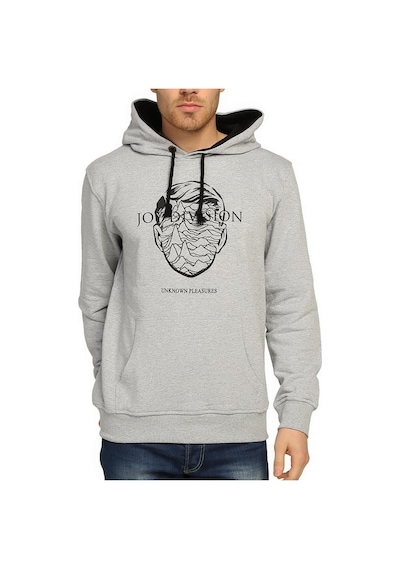 Bant Giyim - Joy Division Gri Kapşonlu Erkek Sweatshirt Hoodie