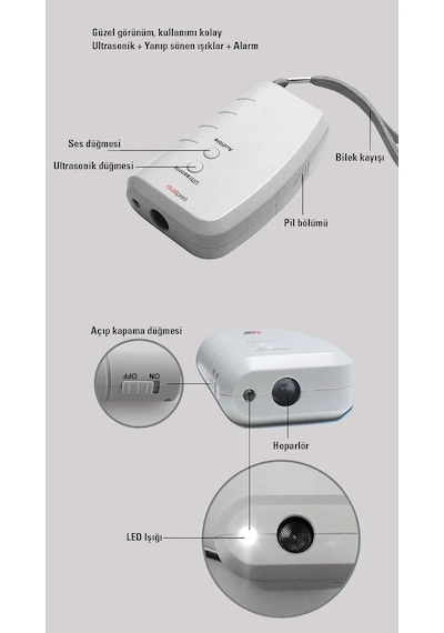 Dualpest An-b008 Ultrasonik Saldırgan Köpek Kovucu - Köpeksavar - Led Işıklı