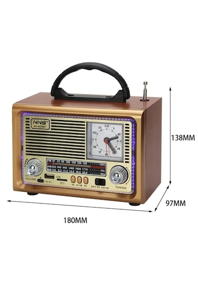 Comse 8890 LED Işıklı Taşınabilir Nostaljik Radyo