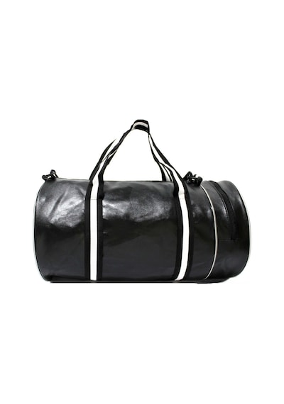 Microcase Unisex Suni Deri 2 Gözlü Geniş Hacimli Spor Çantası Siyah Al4348
