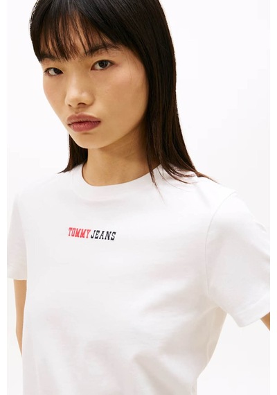 Tommy Jeans Kadın Tişört Dw0dw22277 Beyaz