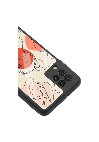 Samsung Uyumlu A-22 Nude Maske Tasarımlı Glossy Telefon Kılıfı Çok Renkli