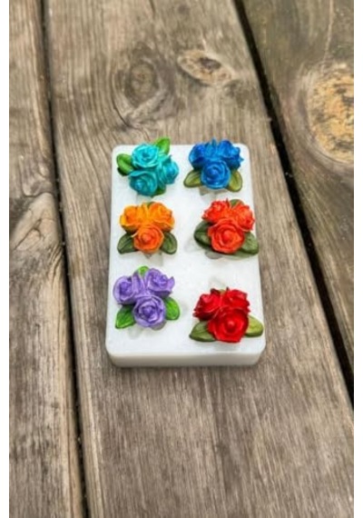 Gül Mini Altılı Silikon Mum Kalıbı Genel