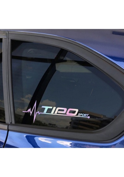Fiat Tipo Yan Cam Sticker Oto Kapı 20 Cm X 7 Cm Renkli