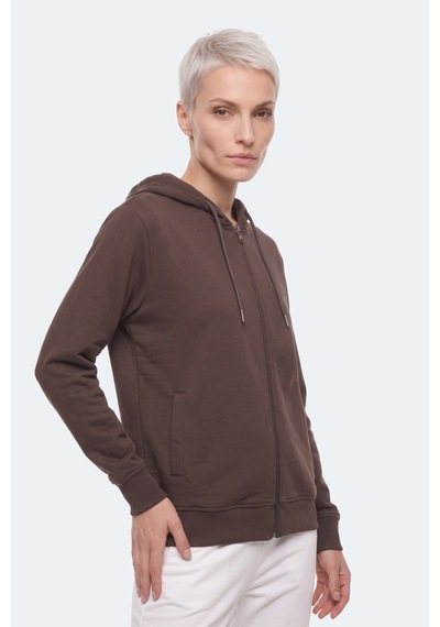 Slazenger Kıron I Kadın Kapüşonlu Kahve Sweatshırt