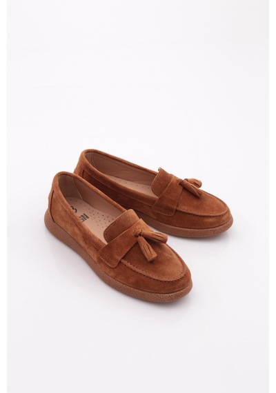Dgn Ml5604-1 Kadin Loafer Ayakkabi Taba Süet