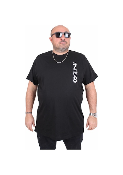 Moc Grande Mocgrande Erkek Büyük Beden Sıfır Yaka Tişört Stand Up 25158 Sıyah Siyah