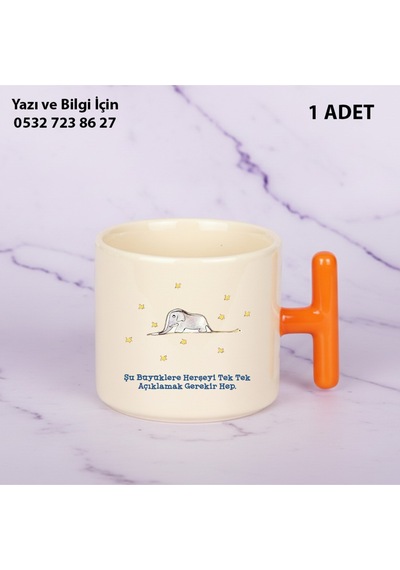 Küçük Prens Baskılı T Kupa Bardak Renkli Turuncu