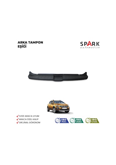 Dacia Sandero 2021- Yılı Ve Sonrası Uyumlu Arka Tampon Eşiği Mat Siyah
